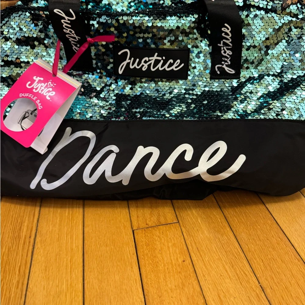 Justice Blue and Black Sequin Dance Bag NWT